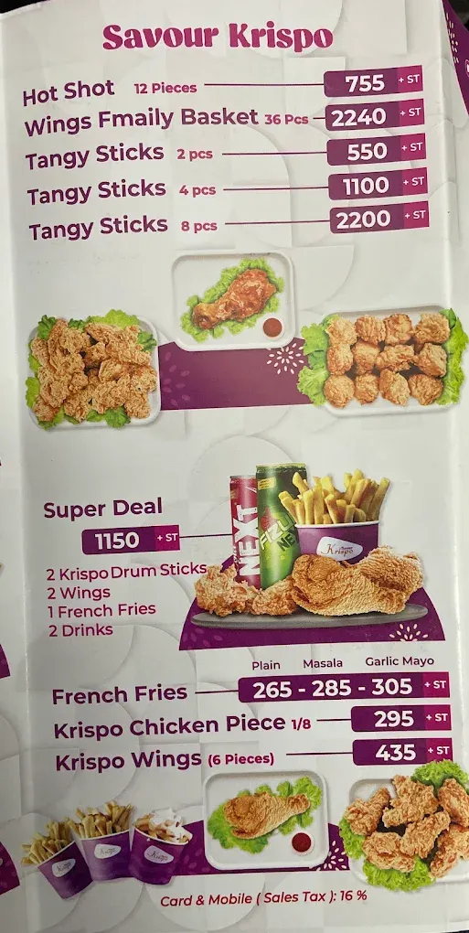 Savour Foods menu