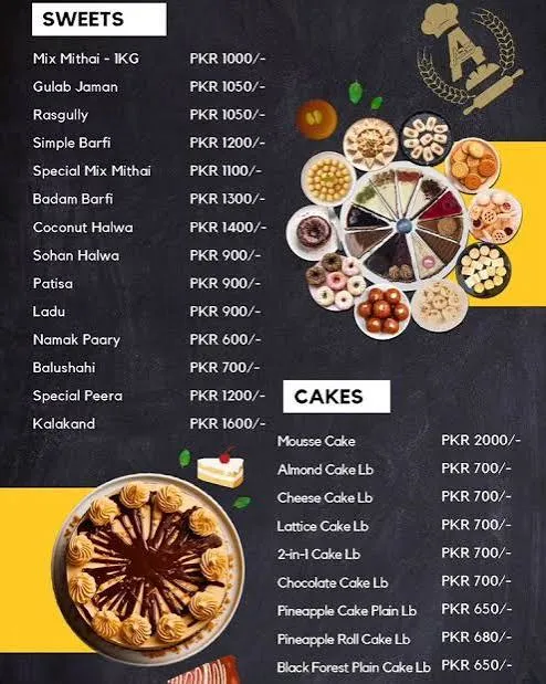 Best Bakers & Sweets menu