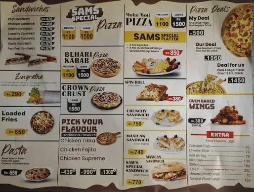 Sam's Fried Chicken menu