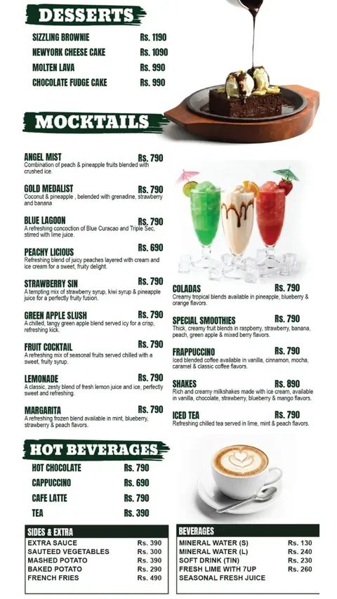 The Grill Steak House menu