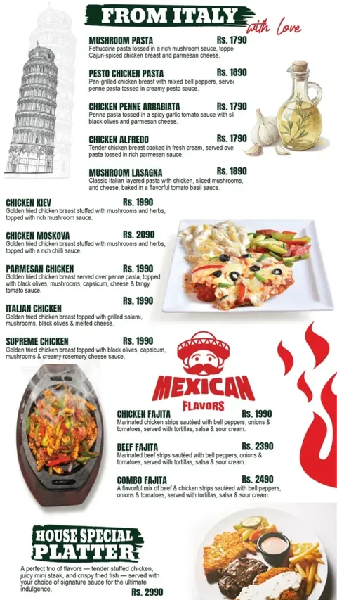 The Grill Steak House menu