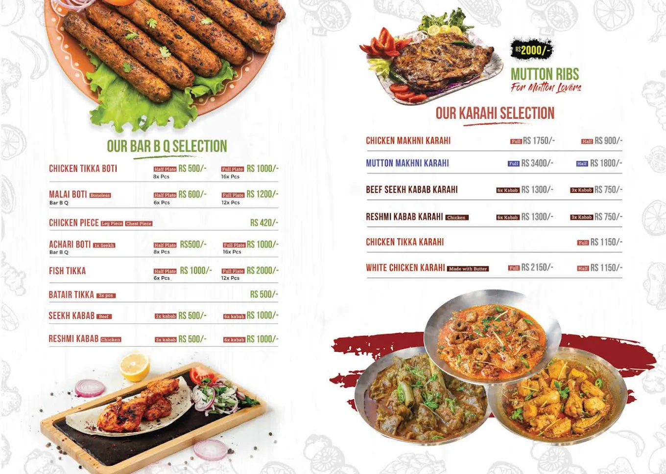 Jazeera Foods جزیرہ فوڈز menu