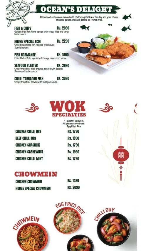 The Grill Steak House menu
