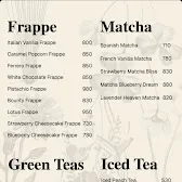 Mondo Coffee Bar menu