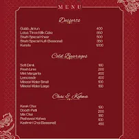 Shahi Darbar menu
