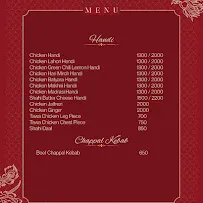 Shahi Darbar menu