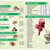 Cafe Bogie menu