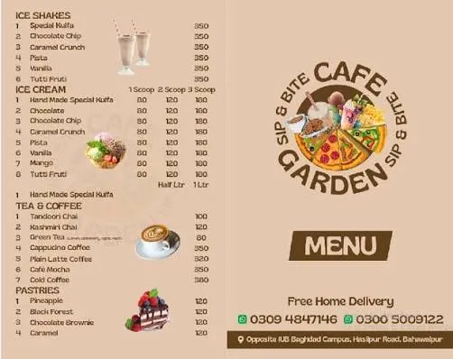 Cafe Garden - Madni Town, Bahawalpur menu